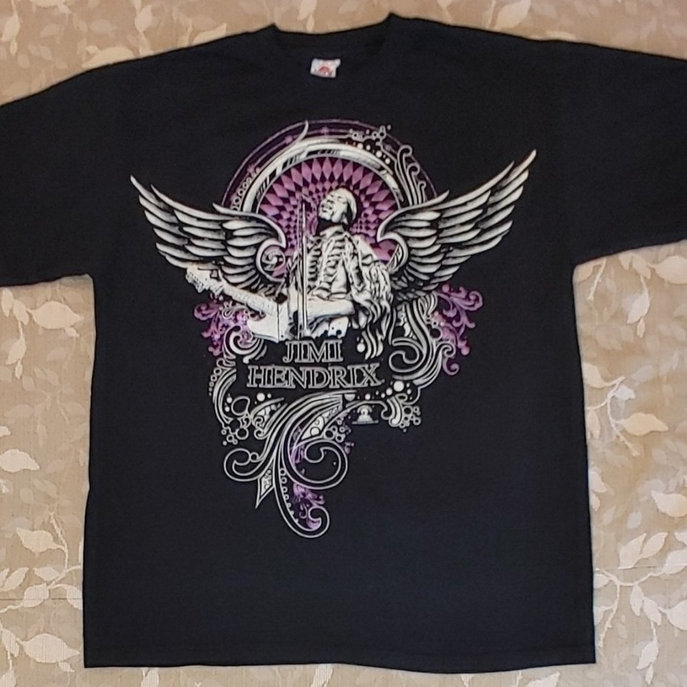 Vintage Jimi Hendrix with Retro 60s Graphics L SS T-shirt